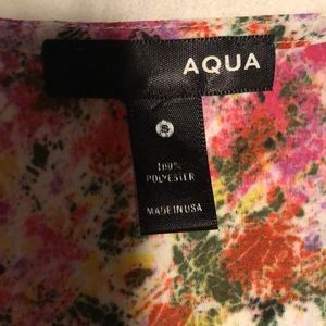 Aqua size S romper. Gently worn. Pink, green, yellow, and white pattern..